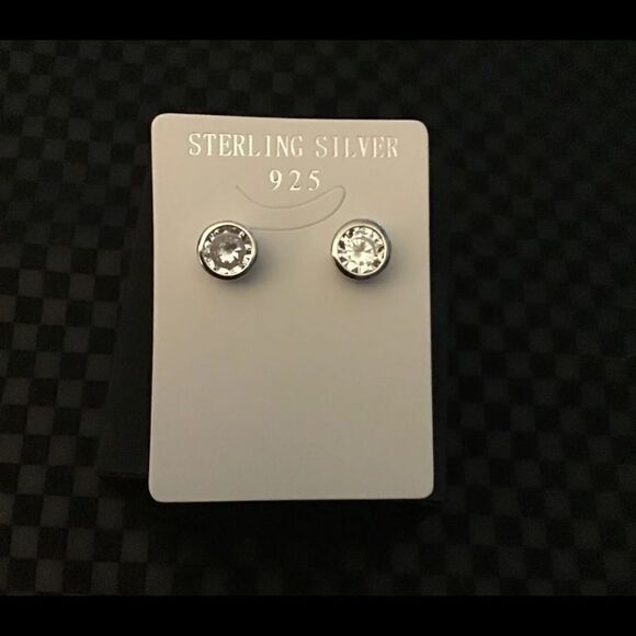 2Ct. Round Cut Bezel Set Sim Diamond Stud Earrings - Picture 1 of 1